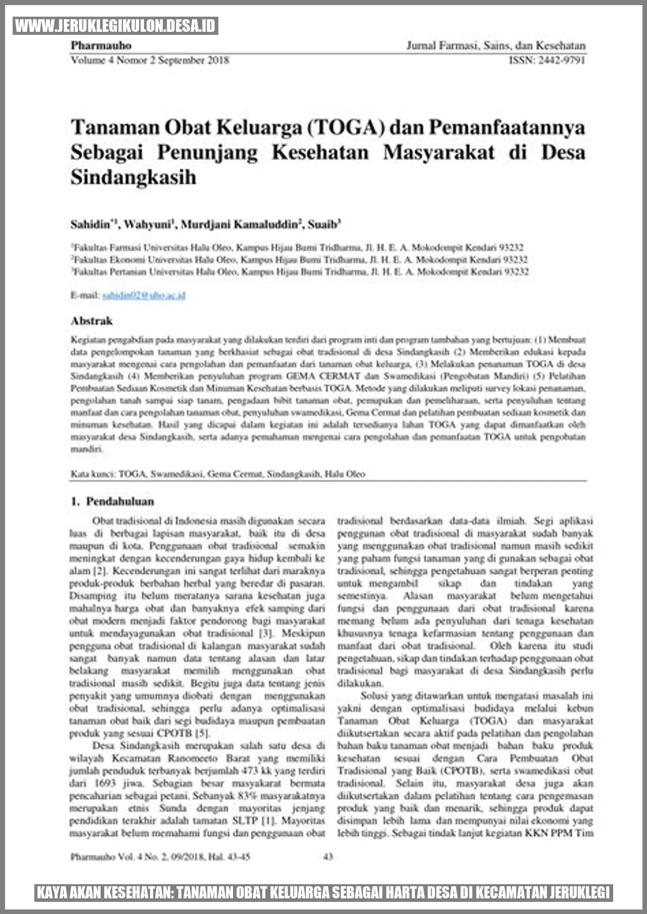 Tanaman Obat Keluarga